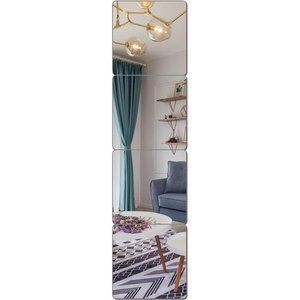 Wall Mirror Full Length, on Door Mirror shatterproof for Home Gym, 8"X8" 4pcs